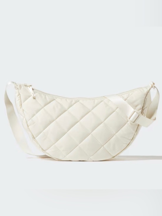 Uniqlo Handbags - Uniqlo Quilted Crescent Crossbody Bag Cream Water Repellent